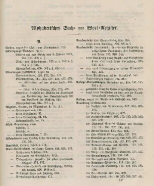 Alphabetisches Sach- und Wort-Register.