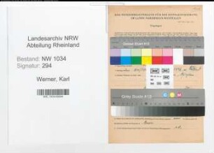 Entnazifizierung Karl Werner , geb. 19.09.1906 (Oberzahlmeister)
