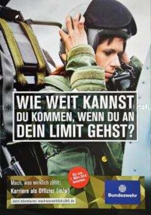 Plakat der Anwerbekampagne "Mach, was wirklich zählt" des Bundesministeriums der Verteidigung
