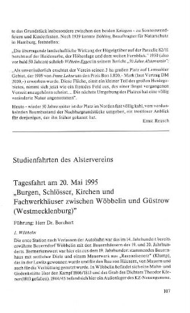 Studienfahrten des Alstervereins