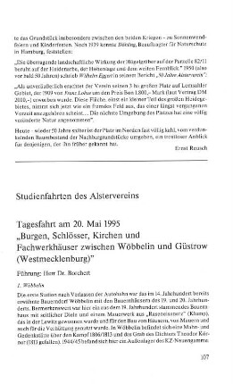 Studienfahrten des Alstervereins