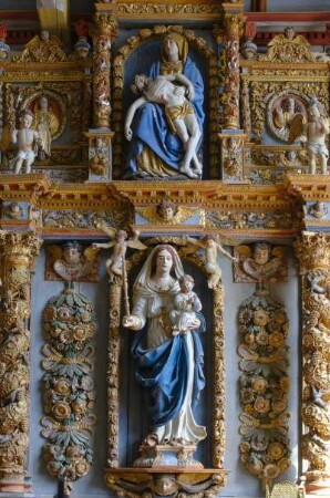 Frankreich. Bretagne. Finistere. Saint Tugen. Chapelle Saint Tugen. 16 bis 17 Jahrhundert. Innen. Seitenaltar