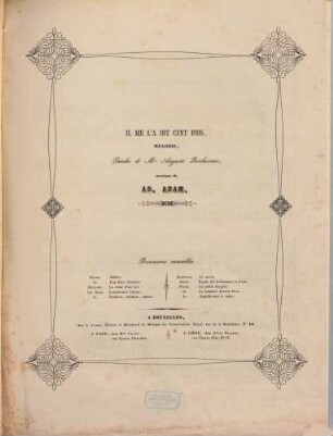 Il me l'a dit cent fois : mélodie