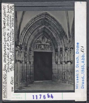Magdeburg, Dom: Nordquerhausportal (Paradiesportal), Figurenzyklus der 10 klugen und törichten Jungfrauen, um 1240