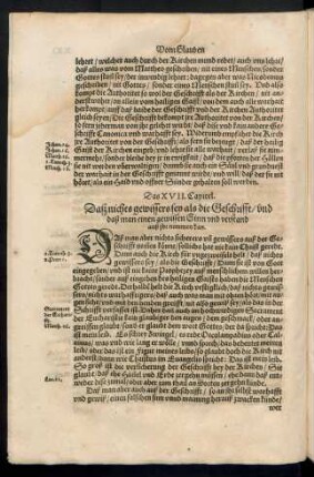 Das XVII. Capitel. Daß nichts gewissers sey als die Geschrifft ...