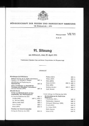 91. Sitzung
