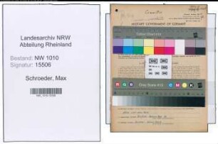 Entnazifizierung Max Schroeder , geb. 08.10.1895 (Gartenarchitekt)