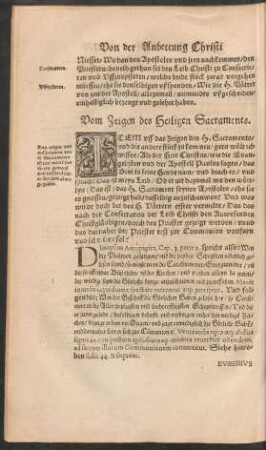 Vom Zeigen des Heiligen Sacraments.