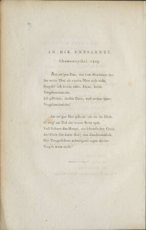 An die Entfernte