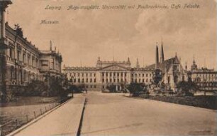 Leipzig: Augustusplatz, Universität mit Paulinerkirche, Café Felsche ; Museum