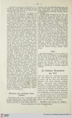 Zu baldigen Abonnement pro 1887