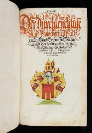 297r-320v Chronicon der Grafen und Pfalzgrafen zu Tübingen