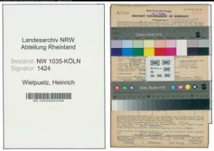 Entnazifizierung Heinrich Wielpuetz , geb. 27.08.1887 (Schlosser)