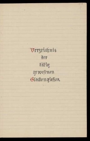 Verzeichnis der tätig gewesenen Glockengießer