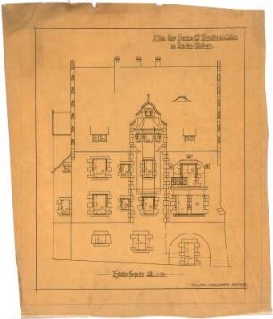 Billing, Hermann; Baden-Baden, Vicentistr. 14; Haus Beuttenmüller senior - Rückfassade (Ansicht)