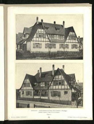 Gminderdorf- Arbeiter-Kolonie der Firma Ulrich Gminder in Reutlingen. Typus V. Ansicht.