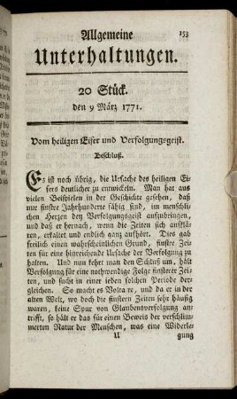 20 Stück. den 9 März 1771.