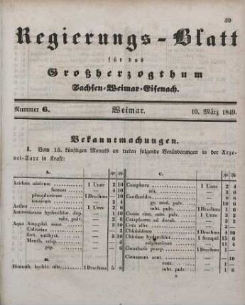 Nr. 6 : 10. März 1849