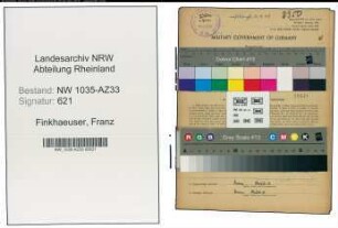 Entnazifizierung Franz Finkhaeuser , geb. 04.08.1897 (Schreiner)