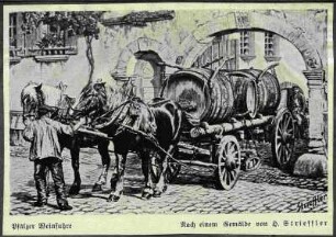 Pfälzer Weinfuhre Gemälde von Strieffler