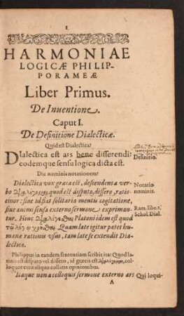 Caput I. De Definitione Dialecticae.