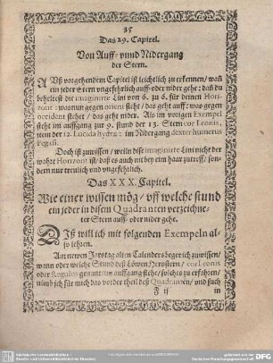 Das 29. Capitel. Von Auff- unnd Nidergang der Stern.