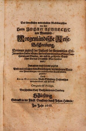 Morgenländische Reise-Beschreibung