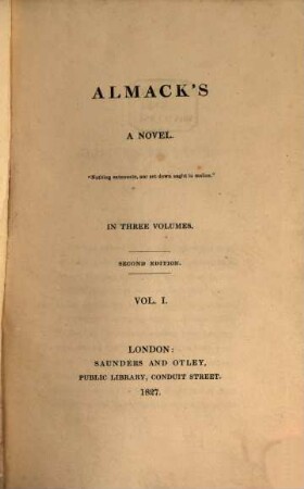 Almack's : a novel. 1