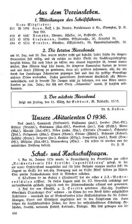 Unsere Abiturienten O 1936.