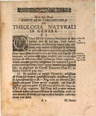 De theologia naturali in genere : disp. philosoph.