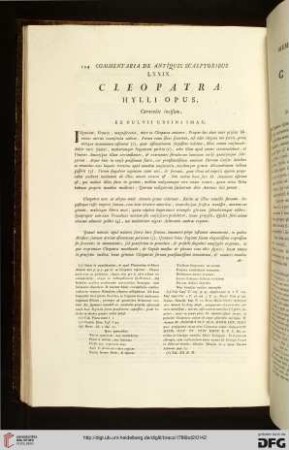 LXXIX. Cleopatra / LXXIX. Cleopatra