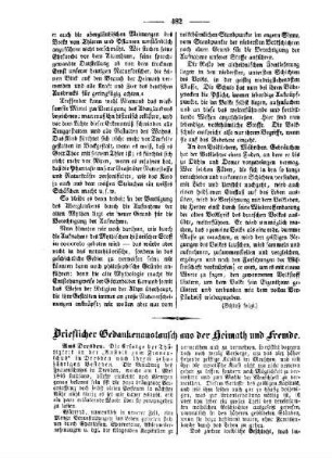 Brieflicher Gedankenaustausch aus der Heimath und Fremde