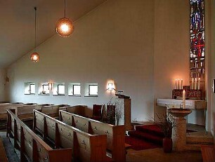 Gulbransson, Olaf Andreas; Kelheim - Affecking; St. Markus, Ev. Kirche mit Pfarrhaus und Kindergarten - Innenraum