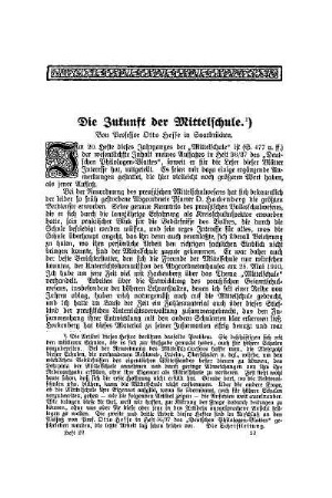 Die Zukunft der Mittelschule