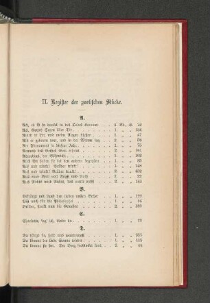 II. Register der poetischen Stücke.