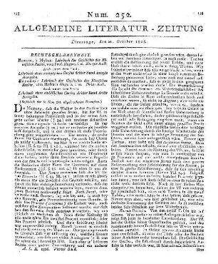 Hugo, G.: Lehrbuch der Geschichte des Römischen Rechts etc. (Beschluß der in Num. 251. abgebrochenen Recension.)
