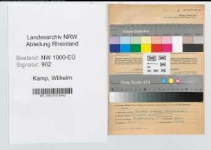Entnazifizierung Wilhelm Kamp, geb. 31.12.1899 (Lehrer)