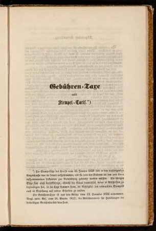Gebühren-Taxe und Stempel-Tarif