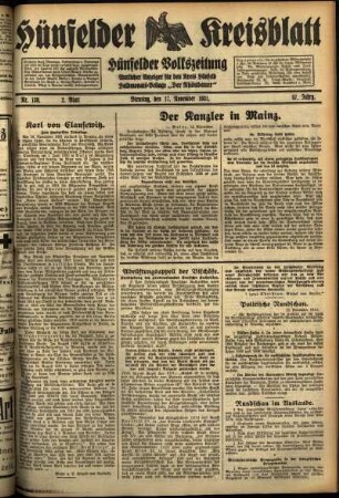Zweite Ausgabe vom Dienstag, den 17. November 1931.