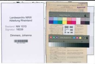 Entnazifizierung Johanna Dimmers , geb. 01.03.1906 (Arbeiterin)