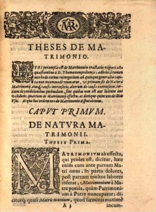 Dispvtatio Theologica, De Sacramento Matrimonii