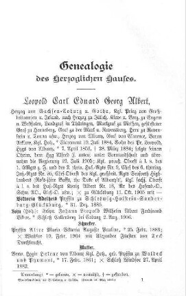 Genealogie des Herzoglichen Hauses