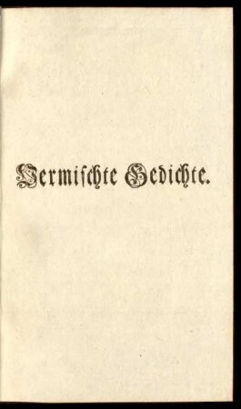 Vermischte Gedichte
