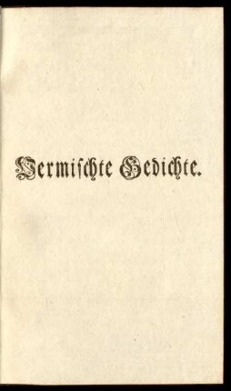 Vermischte Gedichte
