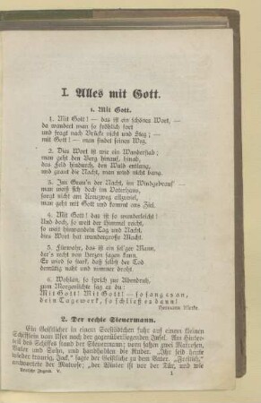 I. Alles mit Gott
