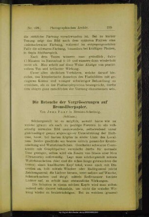 Die Retouche der Vergrösserung auf Bromsilberpapier