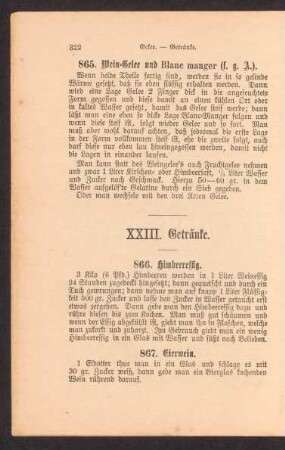 XXIII. Getränke.