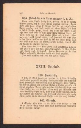 XXIII. Getränke.
