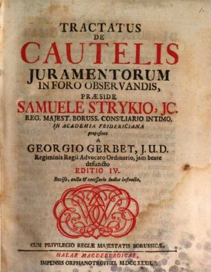 Tractatus De Cautelis Juramentorum In Foro Observandis