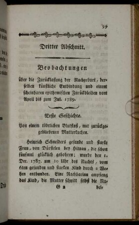 Dritter Abschnitt. Beobachtungen ...